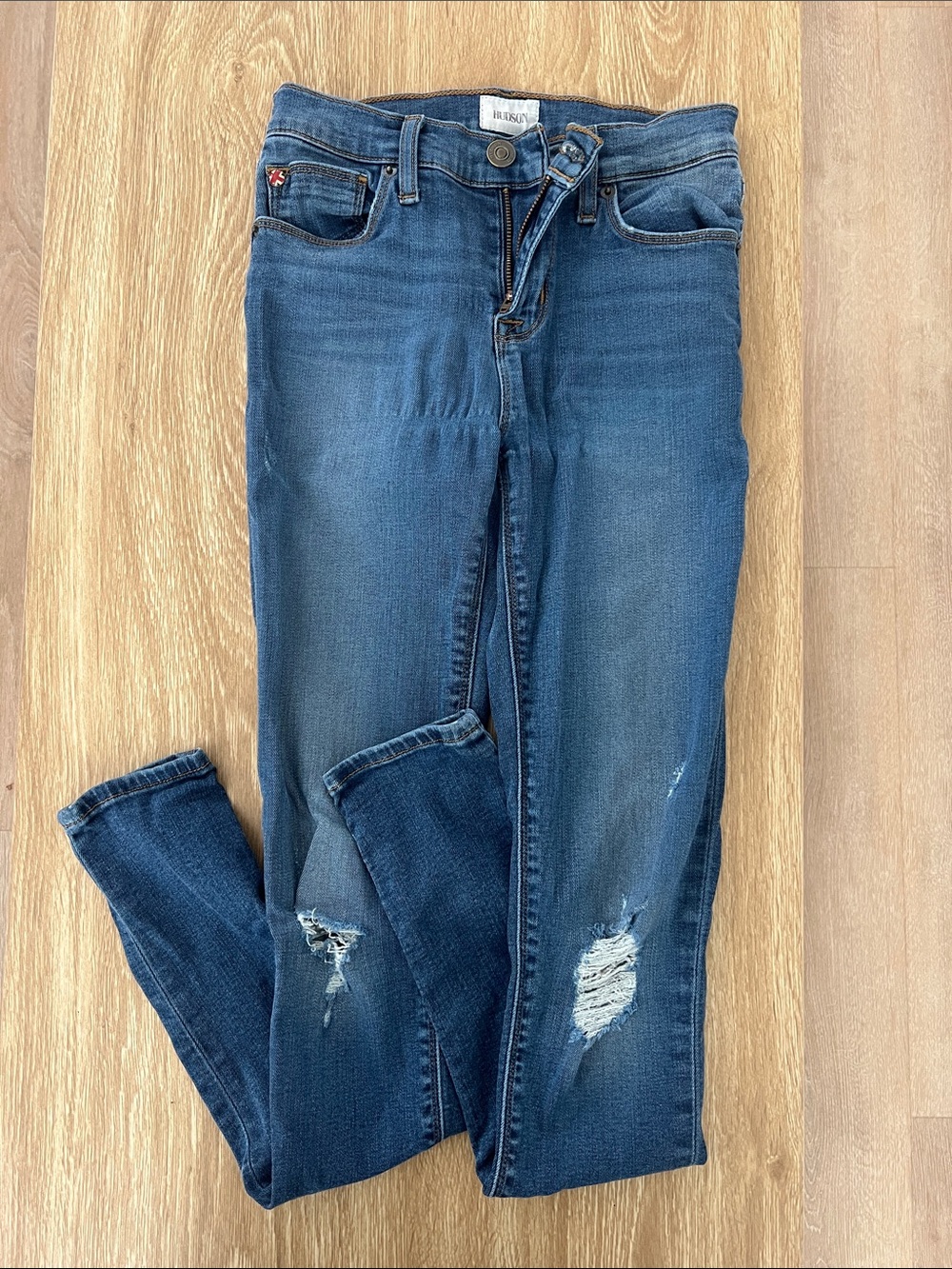 Hudson Jeans Women's Dark Blue Distressed Skinny Jeans